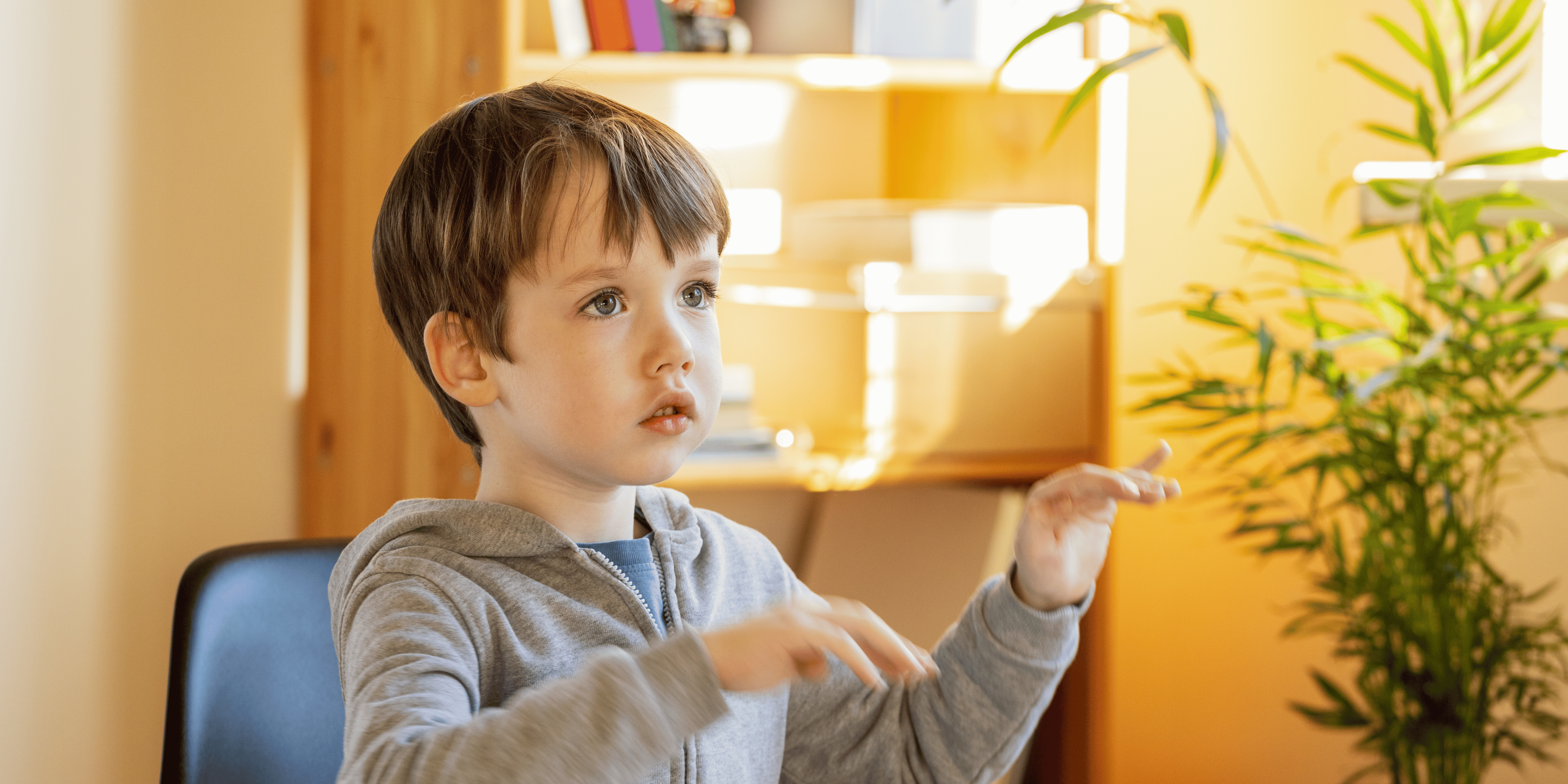 young boy playing